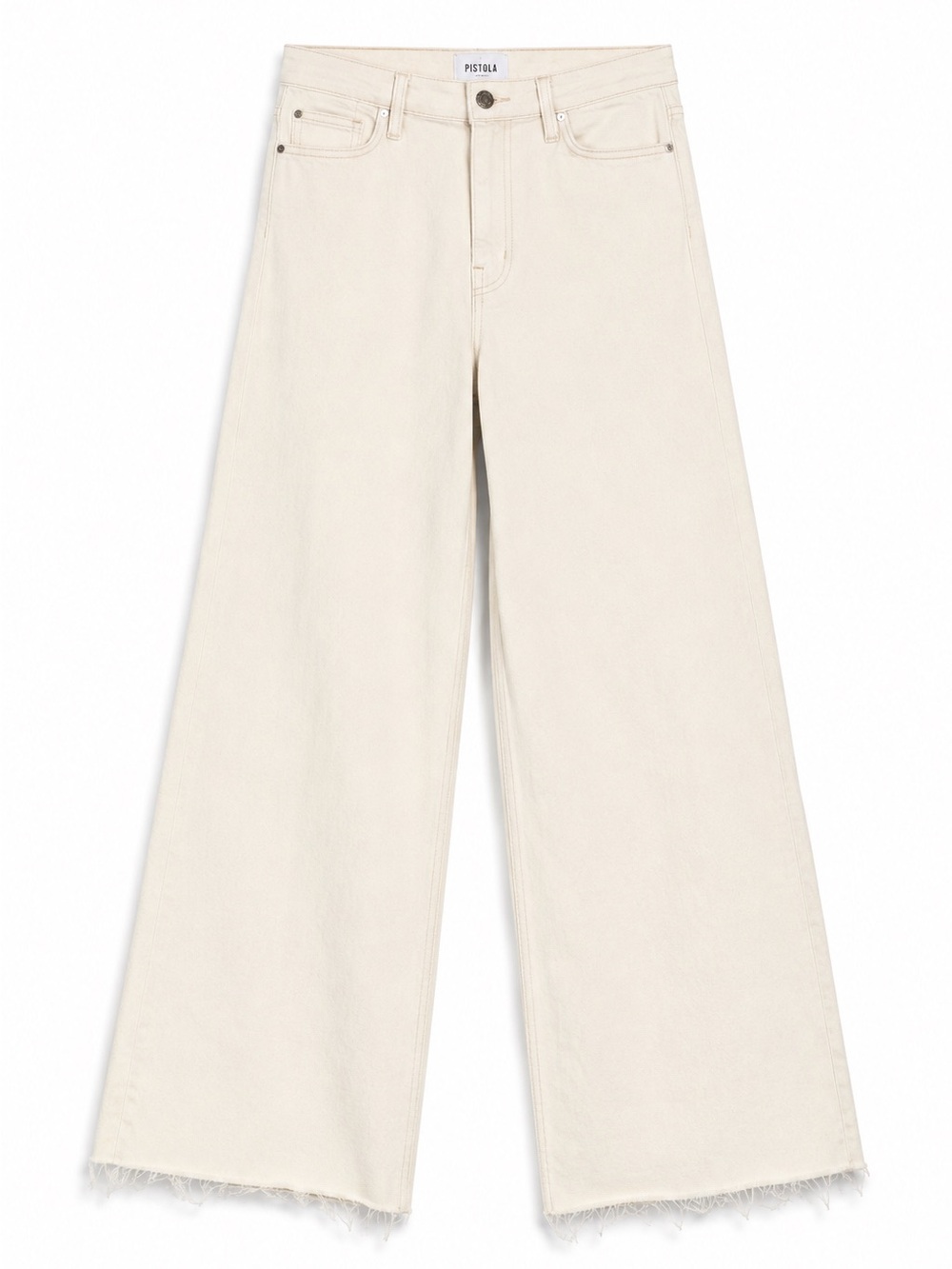 Pistola Penny Sand1 Cropped Wide‎ Leg Raw Hem Jeans Size 29